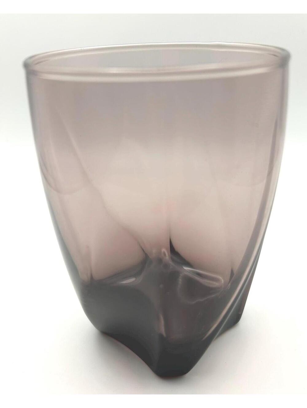 Hazel Atlas Moroccan Amethyst Optic Swirl Whiskey Glass.  Sold Individually.